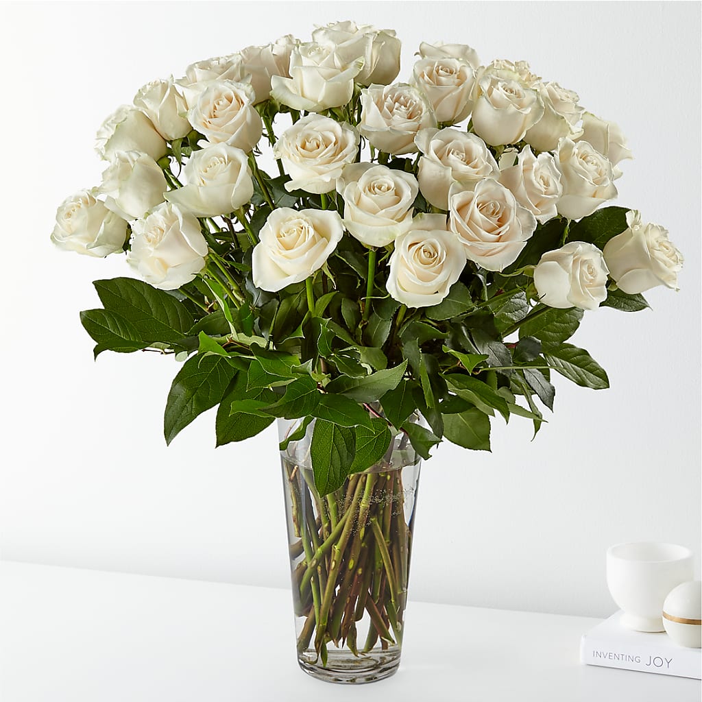 Long Stem White Rose Bouquet – The Whiting Flower Shop, Whiting IN