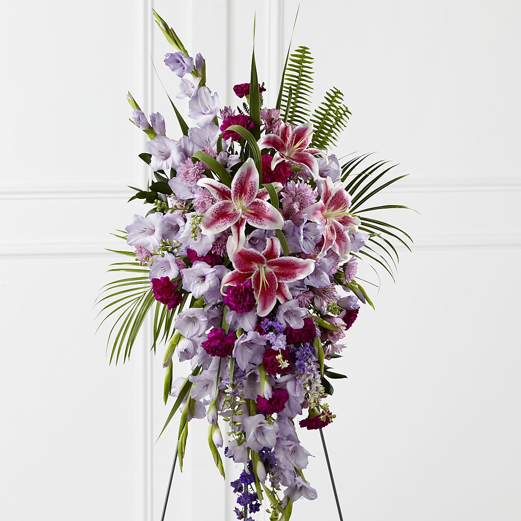 Tender Touch Standing Spray – The Whiting Flower Shop, Whiting IN