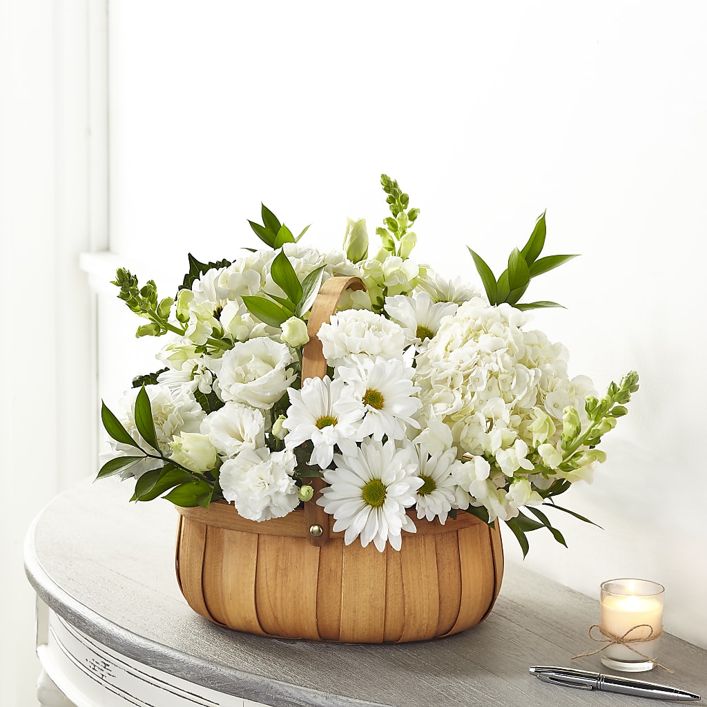 Pure Ivory Basket – The Whiting Flower Shop, Whiting IN