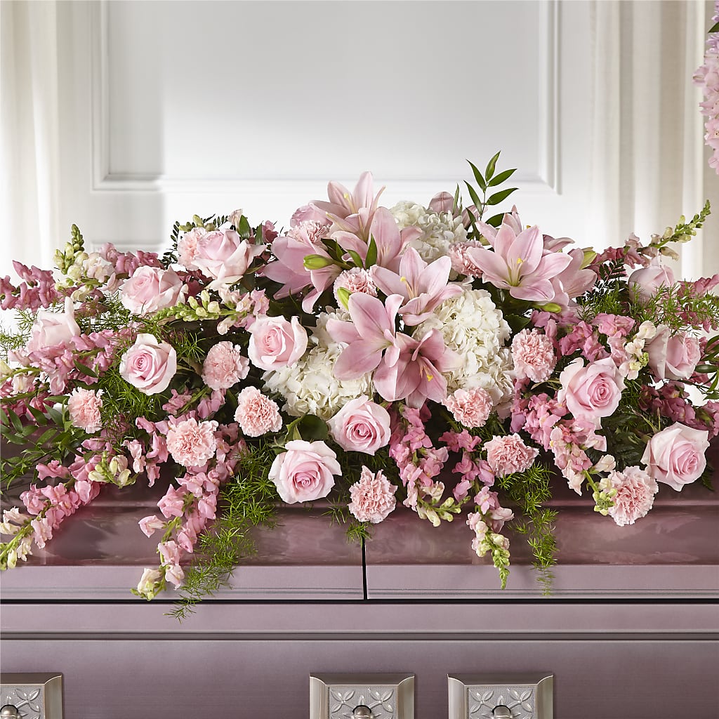 Life & Remembrance Casket Spray – The Whiting Flower Shop, Whiting IN