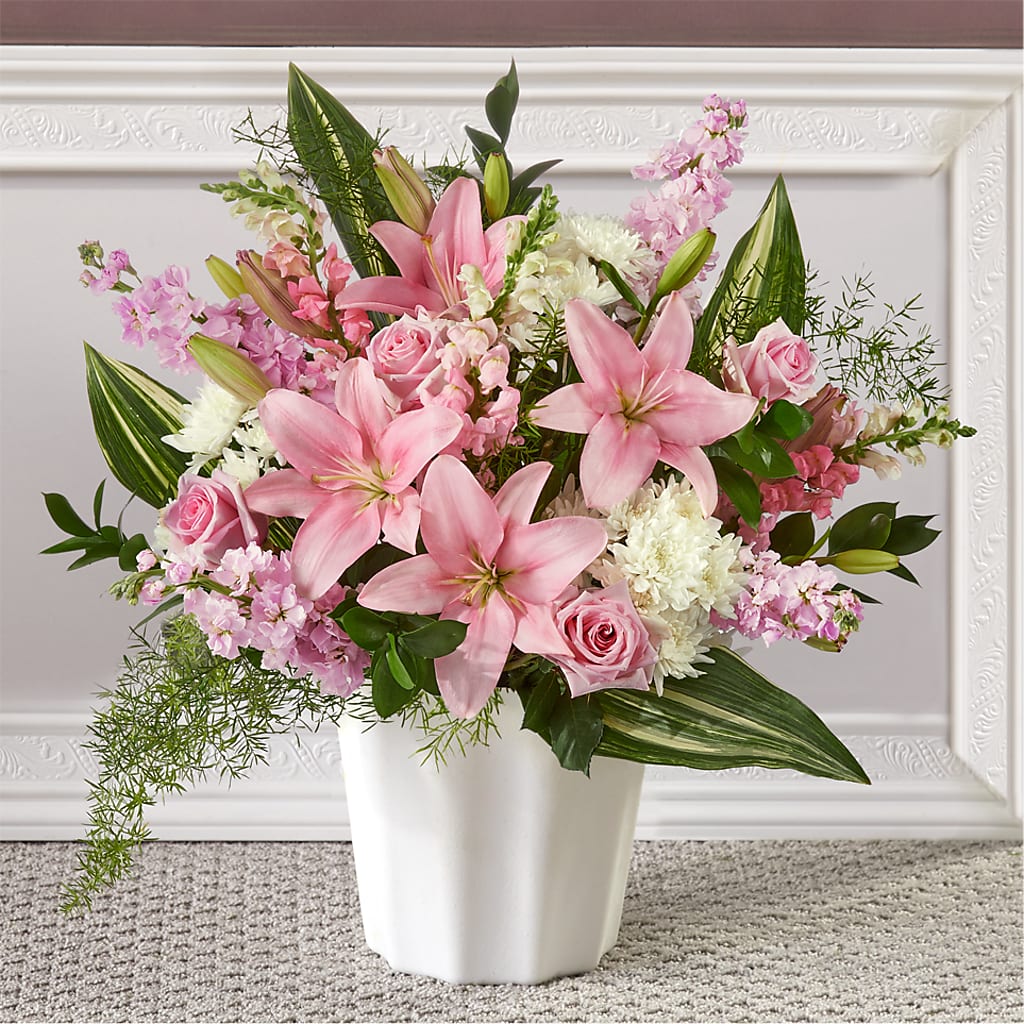 Simply Serene Floor Basket – The Whiting Flower Shop, Whiting IN
