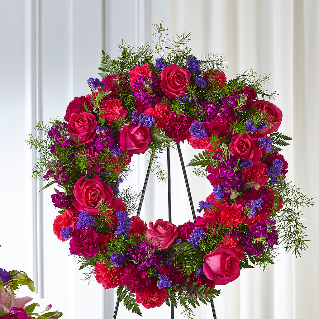 Calming Colors Wreath – The Whiting Flower Shop, Whiting IN