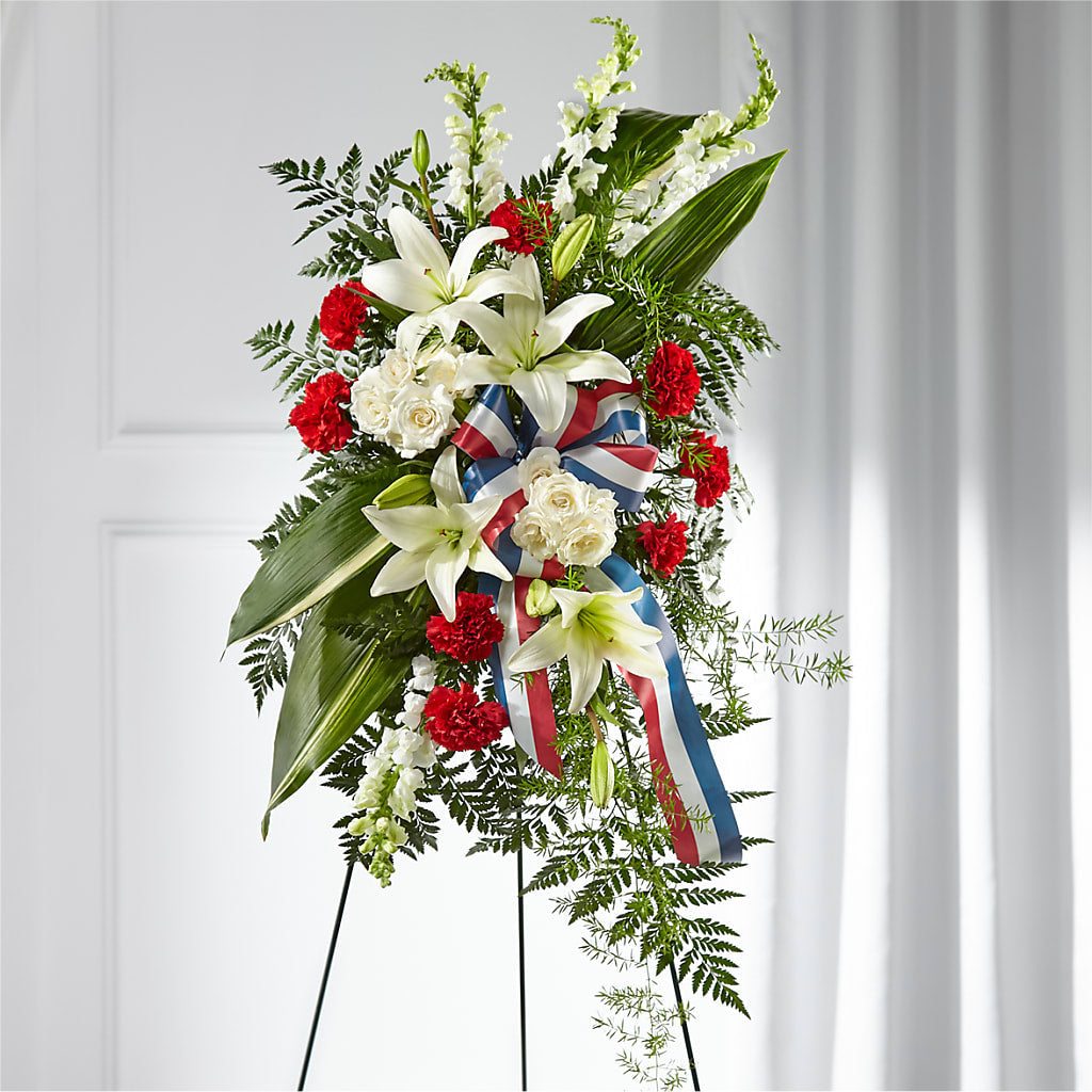 Stars of Life Standing Spray – The Whiting Flower Shop, Whiting IN