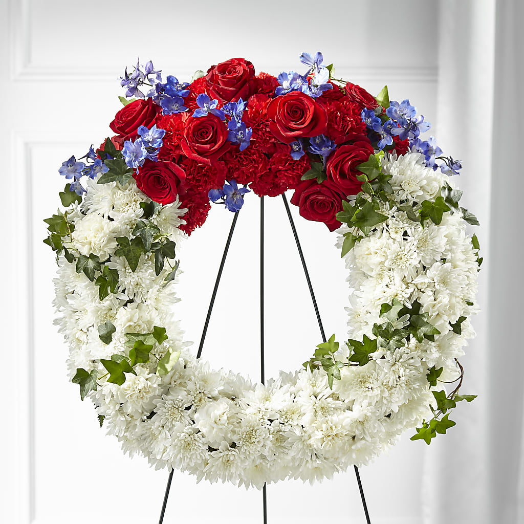 Patriotic Passion Wreath – The Whiting Flower Shop, Whiting IN