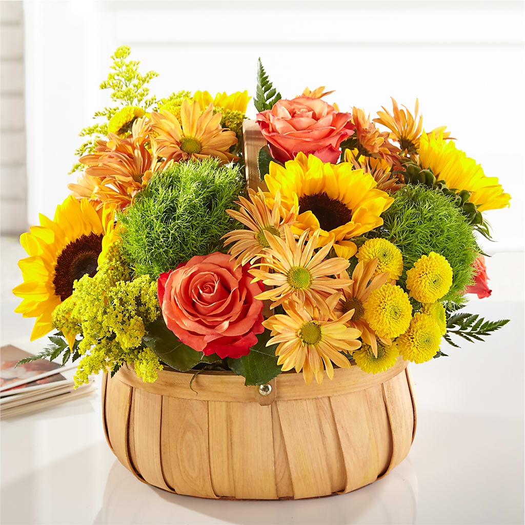 Harvest Sunflower Basket – The Whiting Flower Shop, Whiting IN