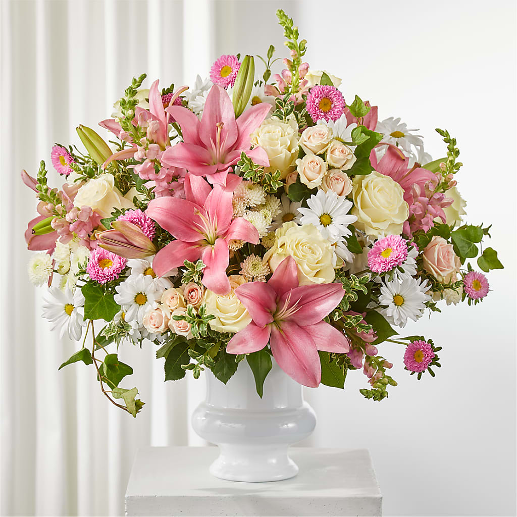 Empathetic Blooms Urn Arrangement – The Whiting Flower Shop, Whiting IN