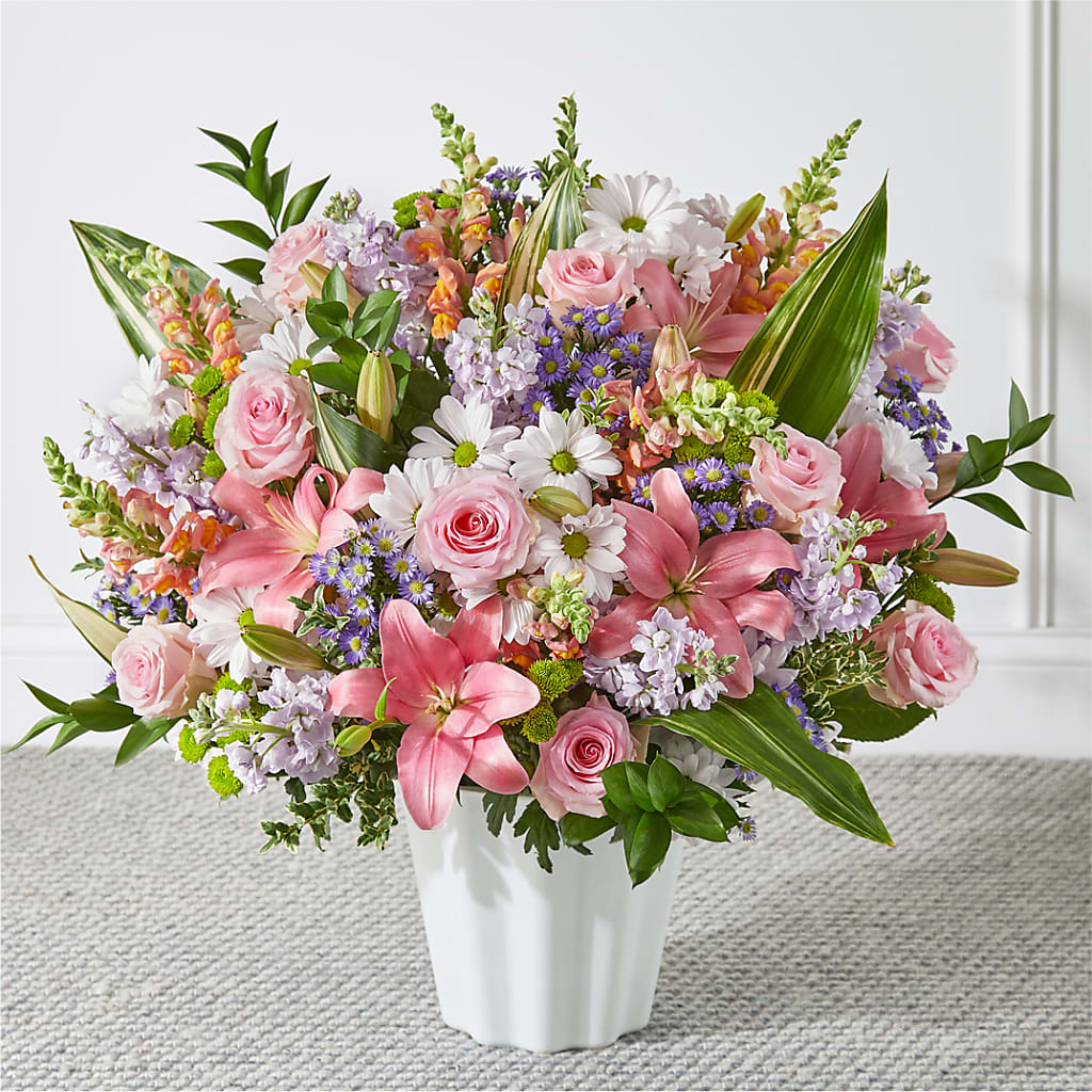 Abundant Compassion Floor Basket – The Whiting Flower Shop, Whiting IN