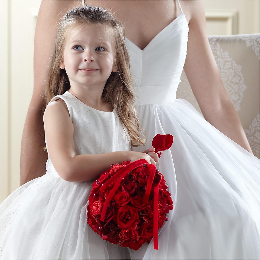 Pure at Heart Flower Girl Arrangement – The Whiting Flower Shop, Whiting IN