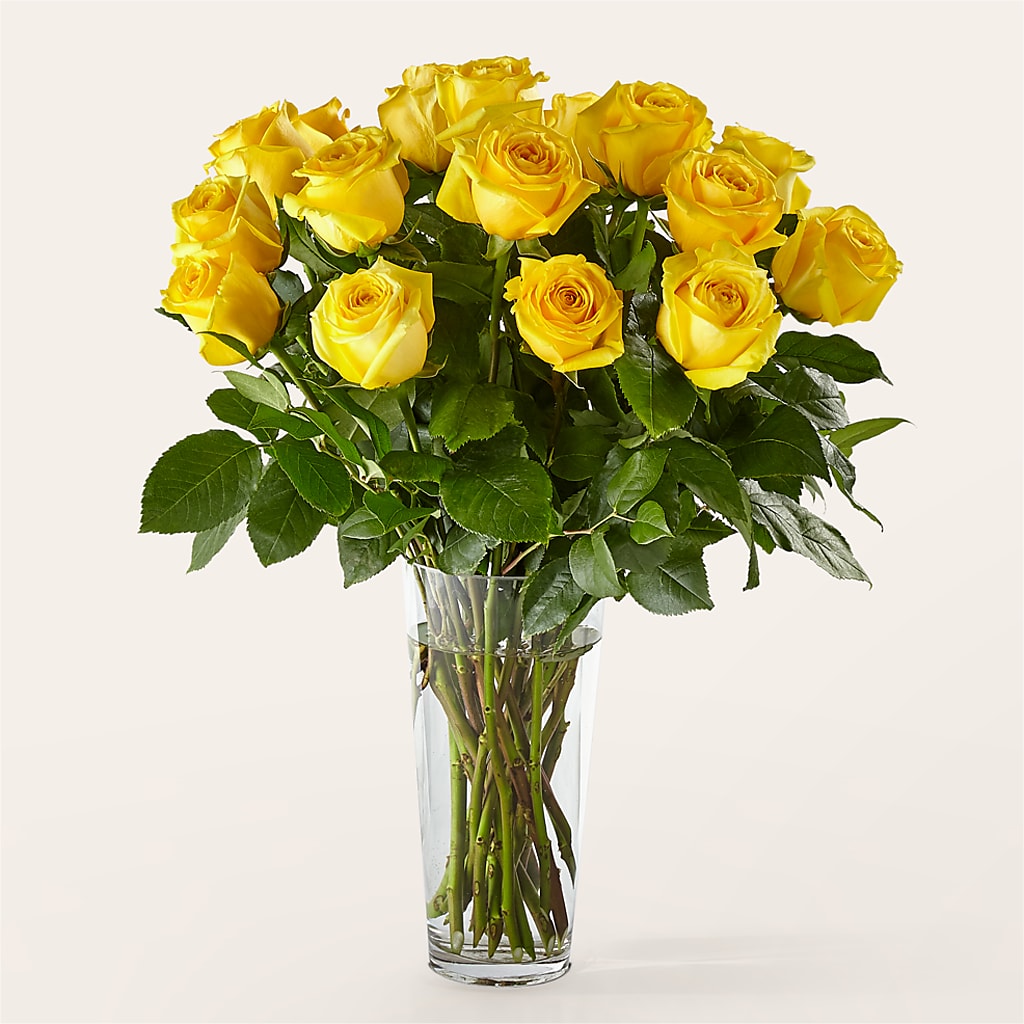 Long Stem Yellow Rose Bouquet –  The Whiting Flower Shop, Whiting IN