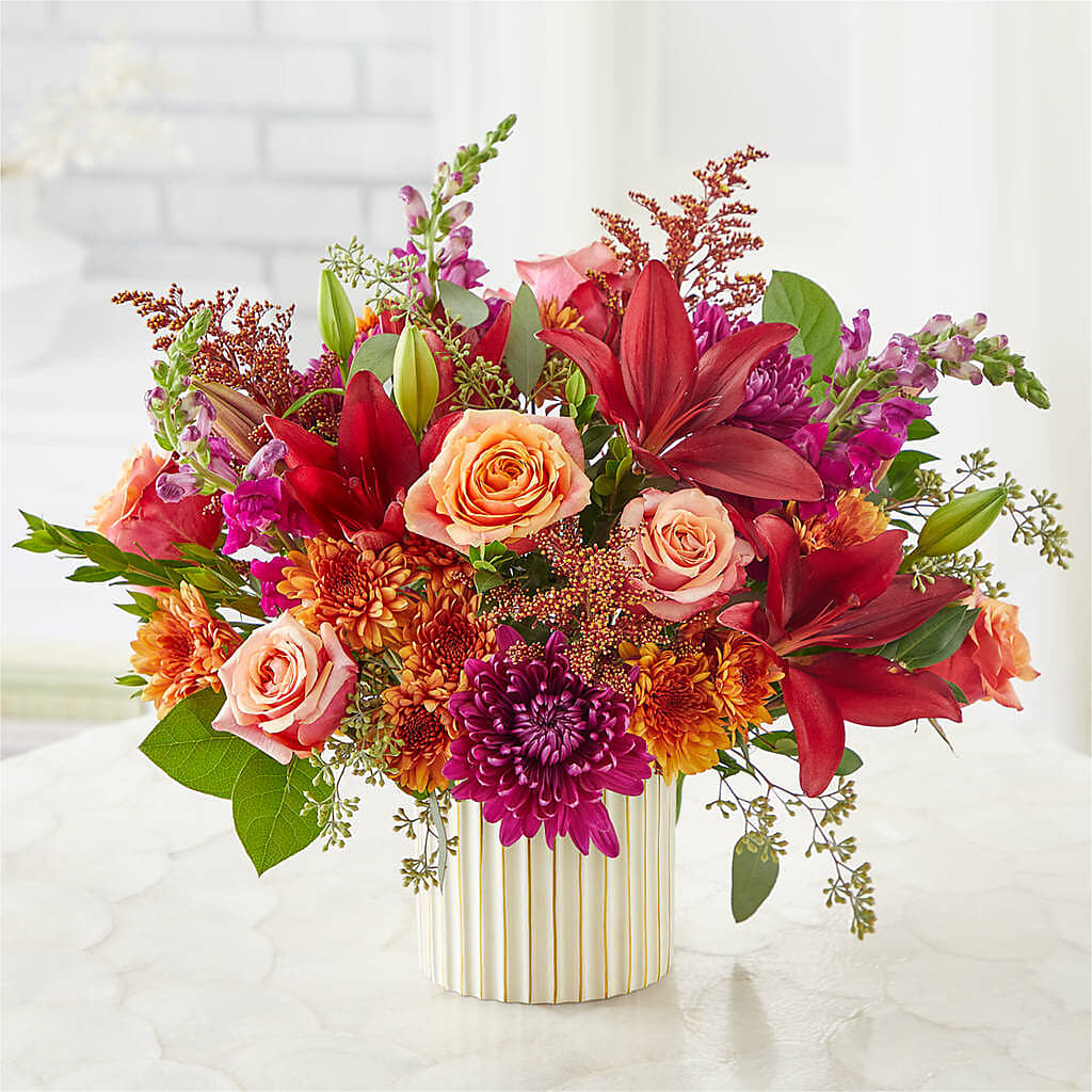 Burgundy Landscape Bouquet –  The Whiting Flower Shop, Whiting IN