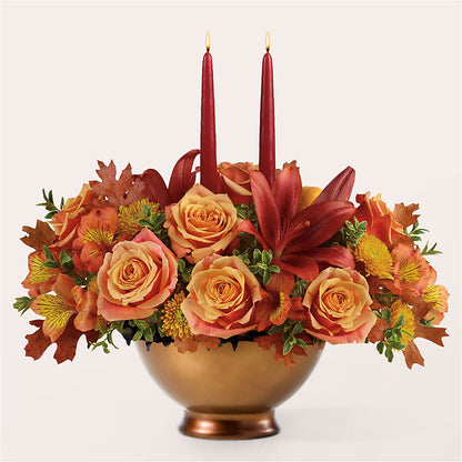 Harvest Table Centerpiece –  The Whiting Flower Shop, Whiting IN
