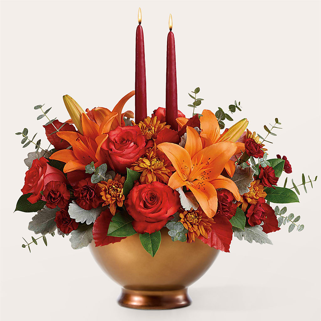 Fruits of Fall Centerpiece –  The Whiting Flower Shop, Whiting IN