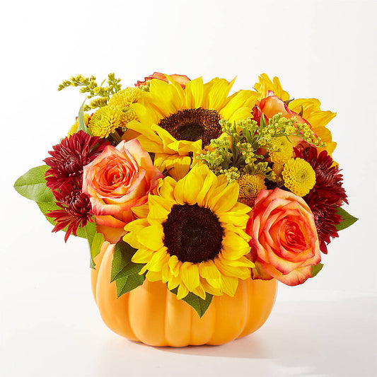 Golden Gourd Pumpkin Bouquet –  The Whiting Flower Shop, Whiting IN