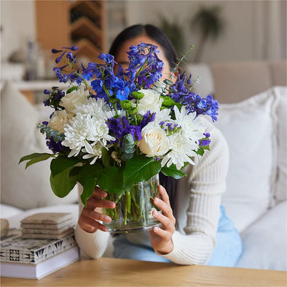 Cerulean Waves Bouquet –  The Whiting Flower Shop, Whiting IN