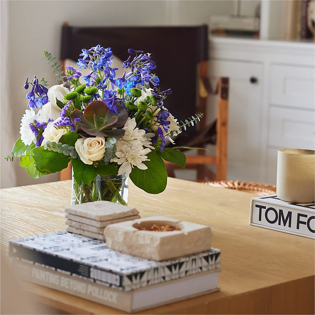 Cerulean Waves Bouquet –  The Whiting Flower Shop, Whiting IN