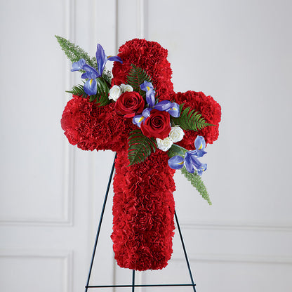 Faithful Hero Floral Cross –  The Whiting Flower Shop, Whiting IN