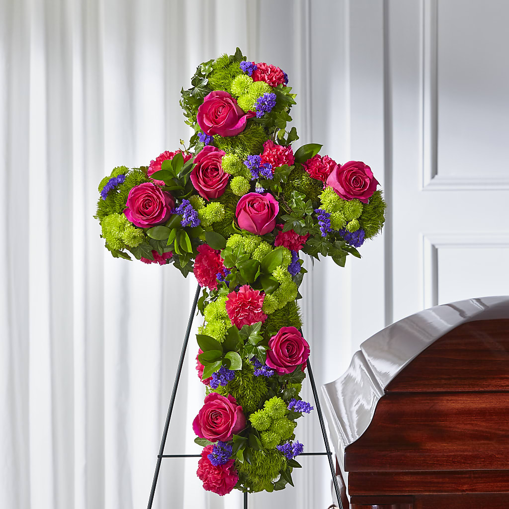 Tribute Rose Floral Cross –  The Whiting Flower Shop, Whiting IN