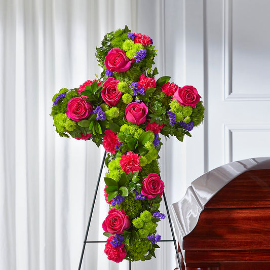 Tribute Rose Floral Cross –  The Whiting Flower Shop, Whiting IN