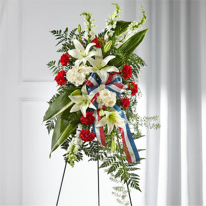 Stars of Life Standing Spray –  The Whiting Flower Shop, Whiting IN