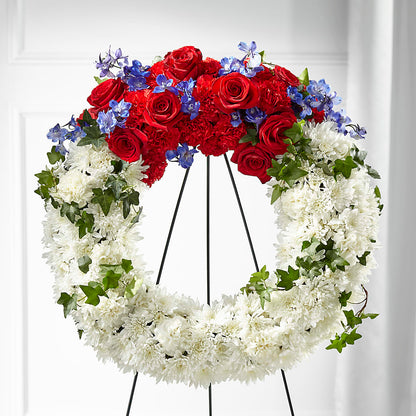 Patriotic Passion Wreath –  The Whiting Flower Shop, Whiting IN
