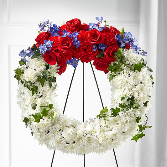 Patriotic Passion Wreath –  The Whiting Flower Shop, Whiting IN