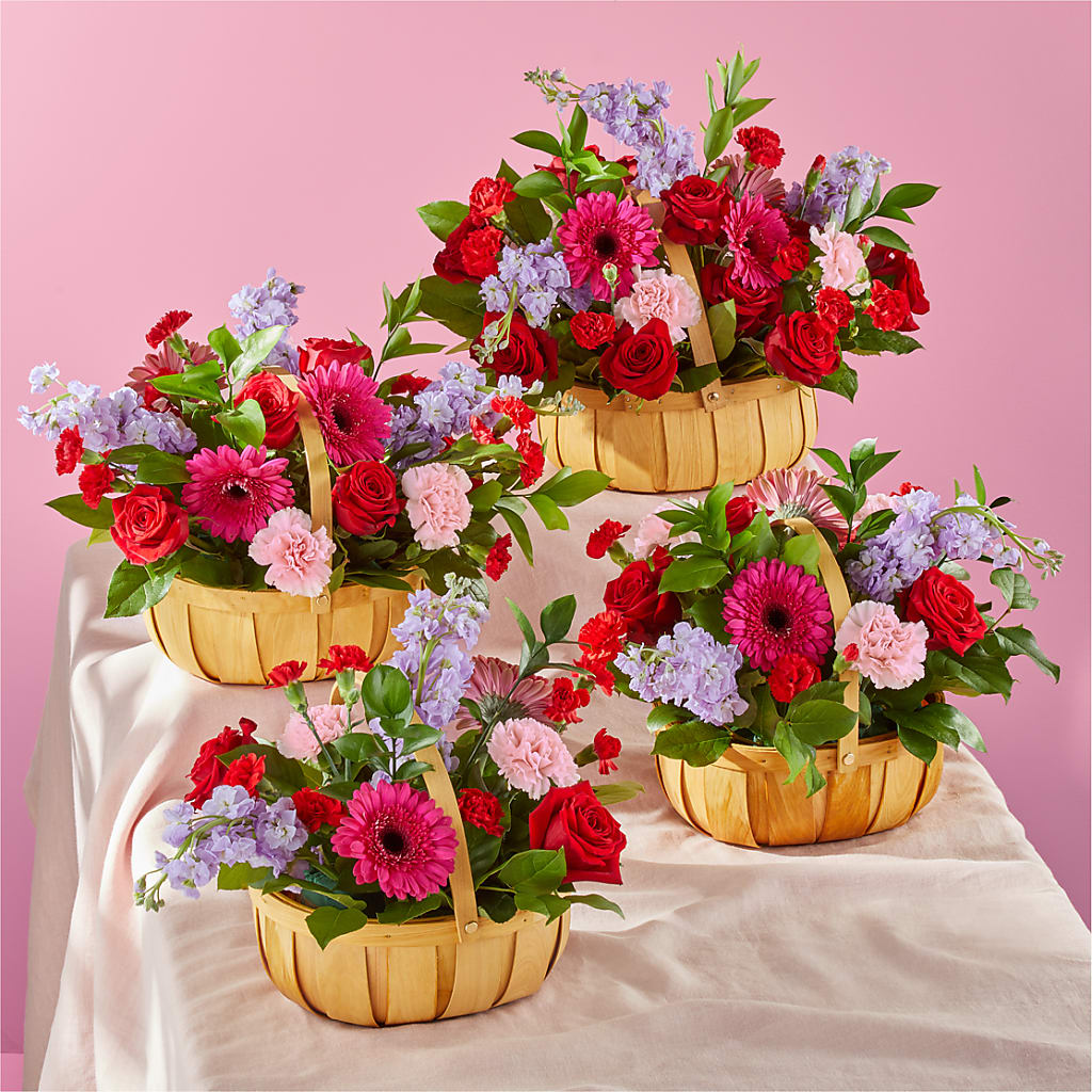 Pink Picnic Basket –  The Whiting Flower Shop, Whiting IN