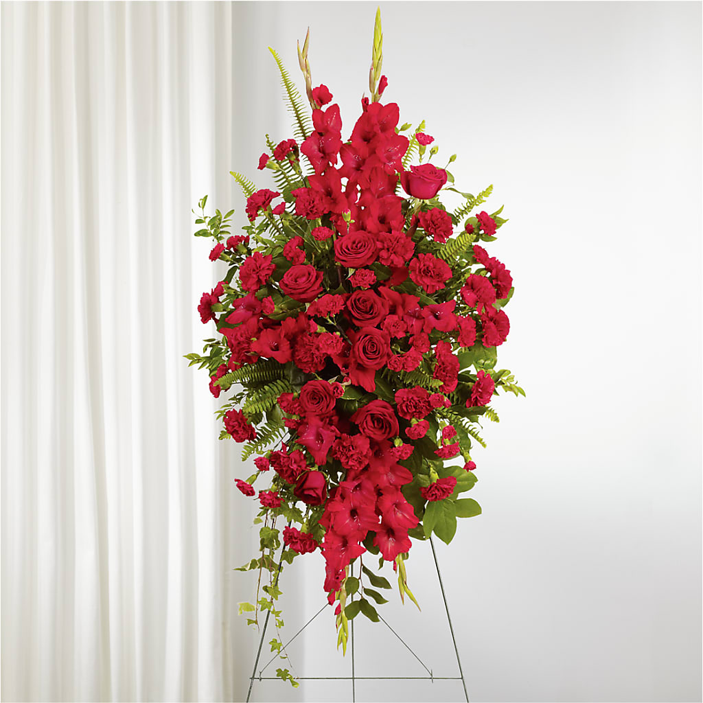 From the Heart Standing Spray –  The Whiting Flower Shop, Whiting IN