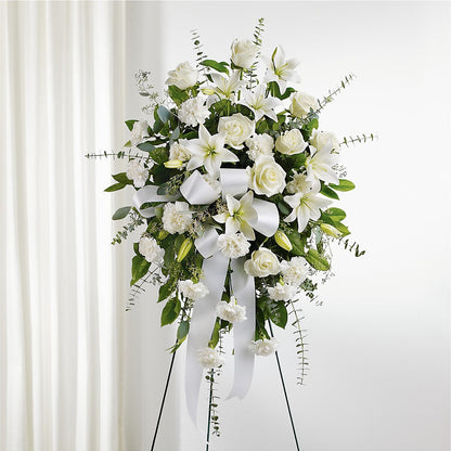 With Care Standing Spray –  The Whiting Flower Shop, Whiting IN