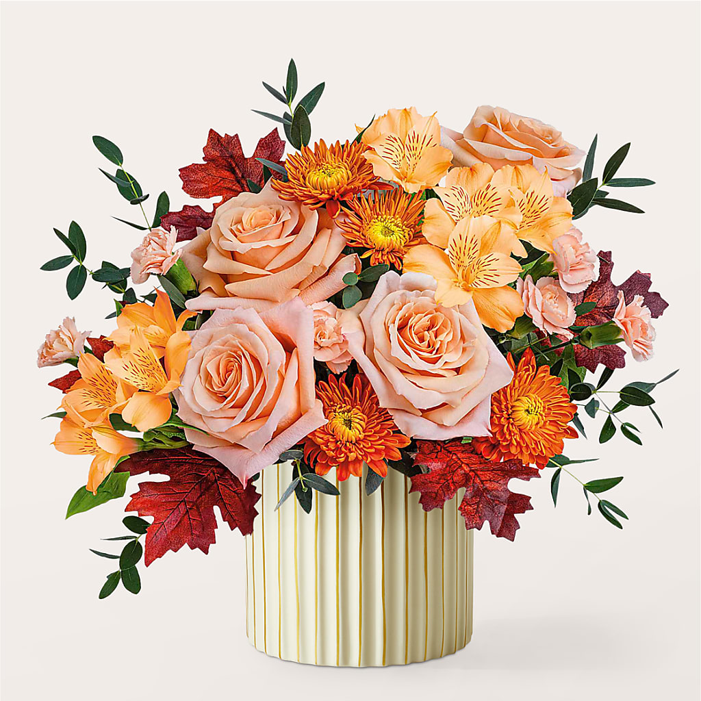 Spiced Latte Bouquet with Ivory Vase –  The Whiting Flower Shop, Whiting IN
