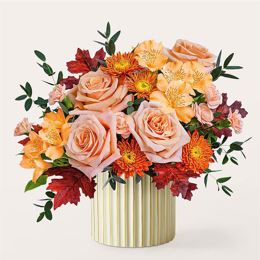 Spiced Latte Bouquet with Ivory Vase –  The Whiting Flower Shop, Whiting IN