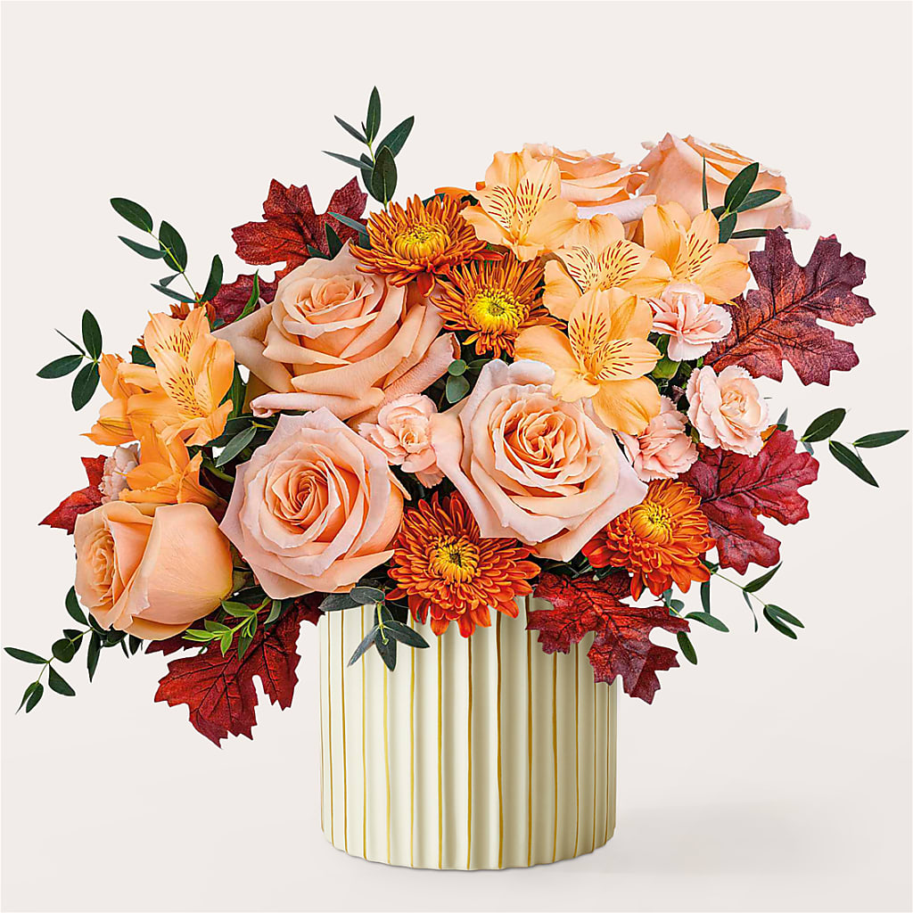 Spiced Latte Bouquet with Ivory Vase –  The Whiting Flower Shop, Whiting IN