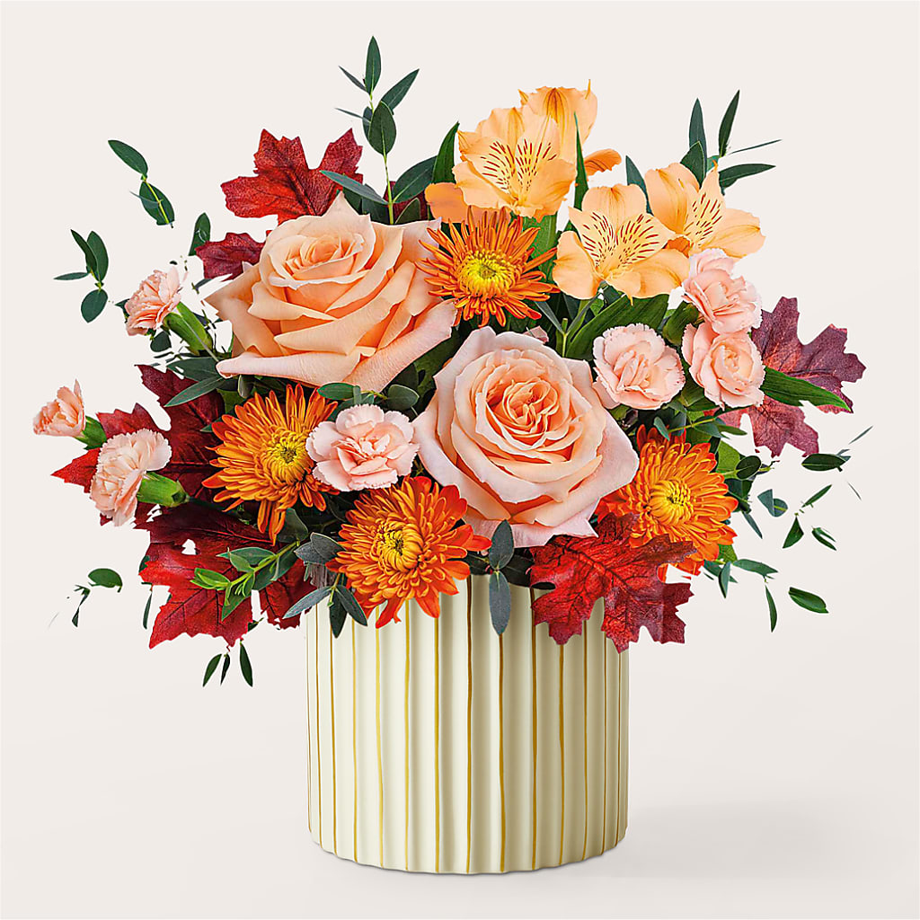 Spiced Latte Bouquet with Ivory Vase –  The Whiting Flower Shop, Whiting IN