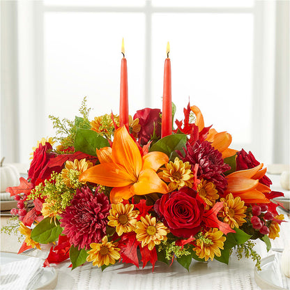 Autumn's Embrace Centerpiece –  The Whiting Flower Shop, Whiting IN