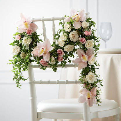 Orchid Rose Chair Décor –  The Whiting Flower Shop, Whiting IN
