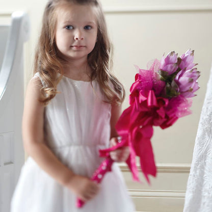 Sparkle Pink Flower Girl Bouquet –  The Whiting Flower Shop, Whiting IN